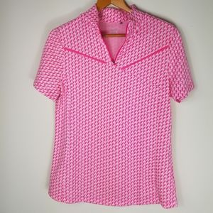 Nivo Athletic Golf Tennis Geometric Polo Shirt